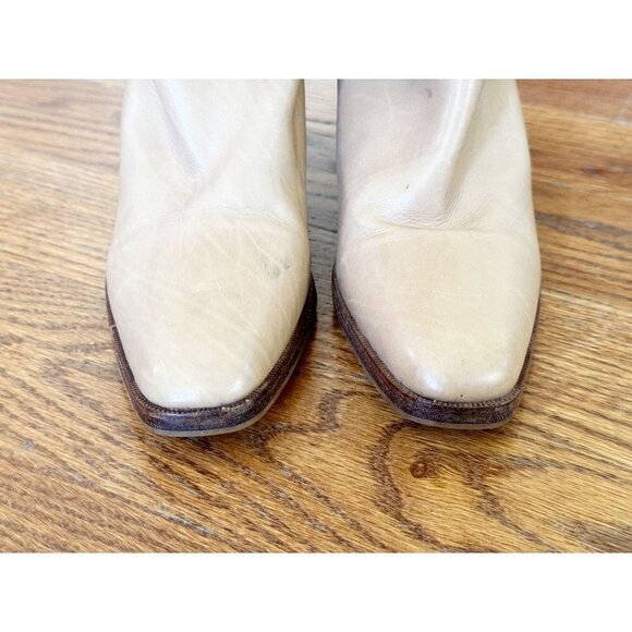 Joan & David Couture Narrow Leather Pull On Tan Boots sz(7) - Picture 3 of 8